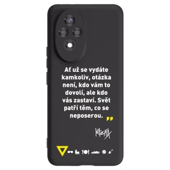 Picasee silikonový černý obal pro Honor 200 Pro 5G - Kazma - SVĚT PATŘÍ TĚM, CO SE NEPOSEROU