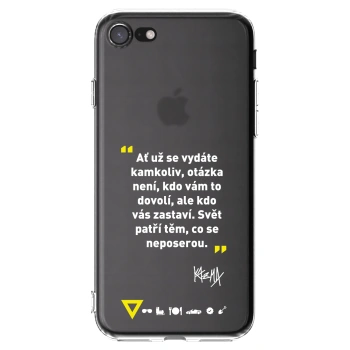 Picasee silikonový průhledný obal pro Apple iPhone 7 - Kazma - SVĚT PATŘÍ TĚM, CO SE NEPOSEROU