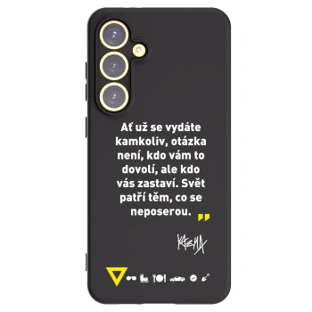 Picasee silikonový černý obal pro Samsung Galaxy S24 FE S721B - Kazma - SVĚT PATŘÍ TĚM, CO SE NEPOSEROU