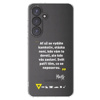 Picasee silikonový průhledný obal pro Samsung Galaxy S24 FE S721B - Kazma - SVĚT PATŘÍ TĚM, CO SE NEPOSEROU