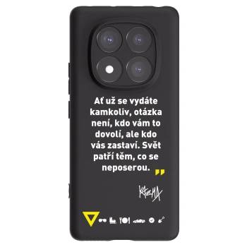 Picasee silikonový černý obal pro Xiaomi Redmi Note 14 Pro 5G - Kazma - SVĚT PATŘÍ TĚM, CO SE NEPOSEROU