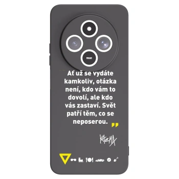 Picasee silikonový černý obal pro Xiaomi Redmi 14C - Kazma - SVĚT PATŘÍ TĚM, CO SE NEPOSEROU