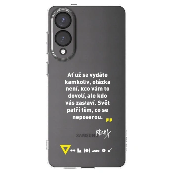 Picasee silikonový průhledný obal pro Samsung Galaxy S25 Edge 5G - Kazma - SVĚT PATŘÍ TĚM, CO SE NEPOSEROU