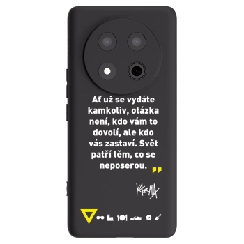 Picasee silikonový černý obal pro Honor Magic7 Lite 5G - Kazma - SVĚT PATŘÍ TĚM, CO SE NEPOSEROU
