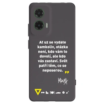 Picasee silikonový černý obal pro Motorola Moto G35 5G - Kazma - SVĚT PATŘÍ TĚM, CO SE NEPOSEROU