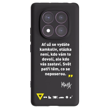 Picasee silikonový černý obal pro Xiaomi Redmi Note 14 Pro 4G - Kazma - SVĚT PATŘÍ TĚM, CO SE NEPOSEROU