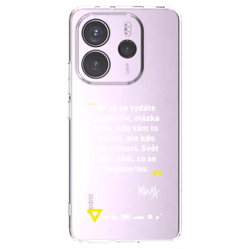 Picasee silikonový průhledný obal pro Xiaomi Redmi Note 14 4G - Kazma - SVĚT PATŘÍ TĚM, CO SE NEPOSEROU