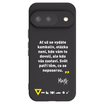 Picasee silikonový černý obal pro Google Pixel 9 - Kazma - SVĚT PATŘÍ TĚM, CO SE NEPOSEROU