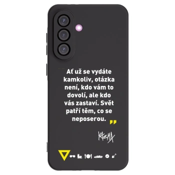 Picasee silikonový černý obal pro Samsung Galaxy A56 5G A566B - Kazma - SVĚT PATŘÍ TĚM, CO SE NEPOSEROU