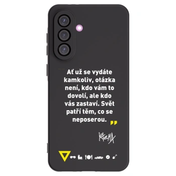 Picasee silikonový černý obal pro Samsung Galaxy A36 5G - Kazma - SVĚT PATŘÍ TĚM, CO SE NEPOSEROU