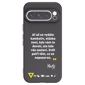 Picasee silikonový černý obal pro Google Pixel 9 Pro - Kazma - SVĚT PATŘÍ TĚM, CO SE NEPOSEROU