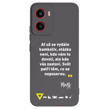 Picasee silikonový černý obal pro Motorola Moto G05 - Kazma - SVĚT PATŘÍ TĚM, CO SE NEPOSEROU