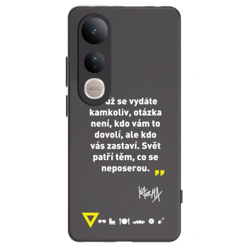 Picasee silikonový černý obal pro Vivo V50 Lite 5G - Kazma - SVĚT PATŘÍ TĚM, CO SE NEPOSEROU