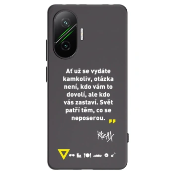 Picasee silikonový černý obal pro Xiaomi Poco F7 Pro 5G - Kazma - SVĚT PATŘÍ TĚM, CO SE NEPOSEROU