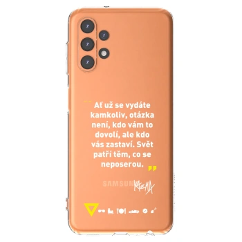 Picasee silikonový průhledný obal pro Samsung Galaxy A13 5G - Kazma - SVĚT PATŘÍ TĚM, CO SE NEPOSEROU