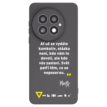 Picasee silikonový černý obal pro OnePlus 13 5G - Kazma - SVĚT PATŘÍ TĚM, CO SE NEPOSEROU