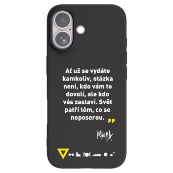 Picasee silikonový černý obal pro Apple iPhone 17 - Kazma - SVĚT PATŘÍ TĚM, CO SE NEPOSEROU
