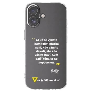 Picasee silikonový průhledný obal pro Apple iPhone 17 - Kazma - SVĚT PATŘÍ TĚM, CO SE NEPOSEROU