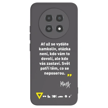 Picasee silikonový černý obal pro Realme 12X - Kazma - SVĚT PATŘÍ TĚM, CO SE NEPOSEROU