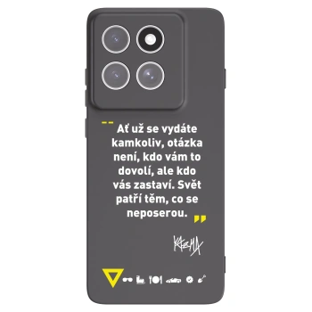 Picasee silikonový černý obal pro Motorola Edge 60 Pro - Kazma - SVĚT PATŘÍ TĚM, CO SE NEPOSEROU