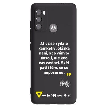 Picasee silikonový černý obal pro Motorola Edge 60 5G - Kazma - SVĚT PATŘÍ TĚM, CO SE NEPOSEROU