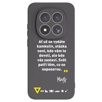 Picasee silikonový černý obal pro Xiaomi Redmi Note 15 Pro 4G - Kazma - SVĚT PATŘÍ TĚM, CO SE NEPOSEROU