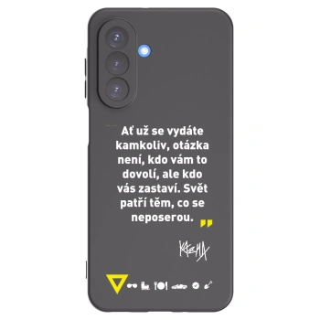 Picasee silikonový černý obal pro Samsung Galaxy A17 5G - Kazma - SVĚT PATŘÍ TĚM, CO SE NEPOSEROU
