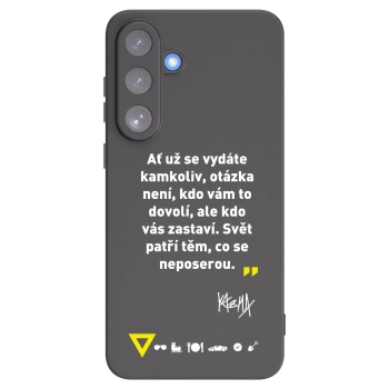 Picasee silikonový černý obal pro Samsung Galaxy S25 FE 5G - Kazma - SVĚT PATŘÍ TĚM, CO SE NEPOSEROU