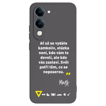 Picasee silikonový černý obal pro Vivo Y29s 5G - Kazma - SVĚT PATŘÍ TĚM, CO SE NEPOSEROU