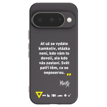 Picasee silikonový černý obal pro Google Pixel 10 - Kazma - SVĚT PATŘÍ TĚM, CO SE NEPOSEROU