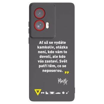 Picasee silikonový černý obal pro Motorola Edge 50 Fusion - Kazma - SVĚT PATŘÍ TĚM, CO SE NEPOSEROU