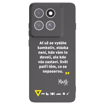 Picasee silikonový černý obal pro Motorola Edge 60 Fusion - Kazma - SVĚT PATŘÍ TĚM, CO SE NEPOSEROU