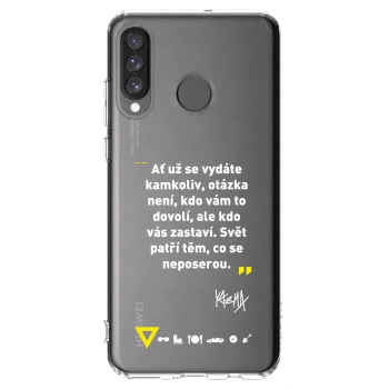 Picasee silikonový průhledný obal pro Huawei P30 Lite - Kazma - SVĚT PATŘÍ TĚM, CO SE NEPOSEROU