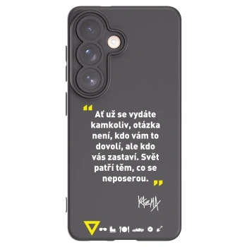 Picasee silikonový černý obal pro Samsung Galaxy S26 - Kazma - SVĚT PATŘÍ TĚM, CO SE NEPOSEROU