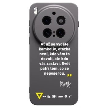Picasee silikonový černý obal pro Vivo X300 Pro - Kazma - SVĚT PATŘÍ TĚM, CO SE NEPOSEROU