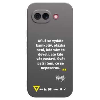 Picasee silikonový černý obal pro Google Pixel 10a - Kazma - SVĚT PATŘÍ TĚM, CO SE NEPOSEROU