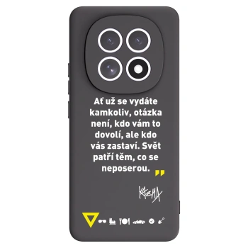 Picasee silikonový černý obal pro Xiaomi Redmi Note 15 5G - Kazma - SVĚT PATŘÍ TĚM, CO SE NEPOSEROU