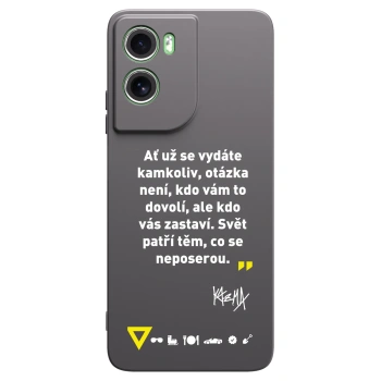 Picasee silikonový černý obal pro Motorola Moto G06 - Kazma - SVĚT PATŘÍ TĚM, CO SE NEPOSEROU