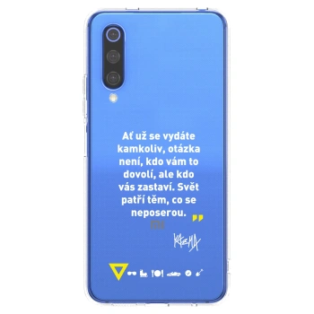 Picasee silikonový průhledný obal pro Xiaomi Mi 9 SE - Kazma - SVĚT PATŘÍ TĚM, CO SE NEPOSEROU