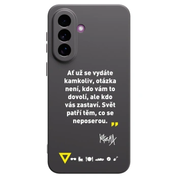 Picasee silikonový černý obal pro Samsung Galaxy A37 - Kazma - SVĚT PATŘÍ TĚM, CO SE NEPOSEROU