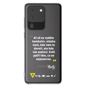 Picasee silikonový průhledný obal pro Samsung Galaxy S20 Ultra 5G G988F - Kazma - SVĚT PATŘÍ TĚM, CO SE NEPOSEROU
