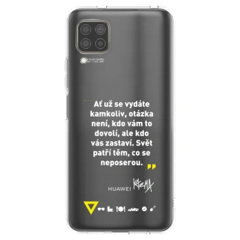 Picasee silikonový průhledný obal pro Huawei P40 Lite - Kazma - SVĚT PATŘÍ TĚM, CO SE NEPOSEROU