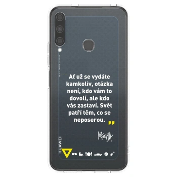 Picasee silikonový průhledný obal pro Huawei P40 Lite E - Kazma - SVĚT PATŘÍ TĚM, CO SE NEPOSEROU