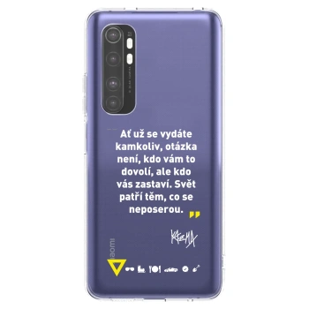 Picasee silikonový průhledný obal pro Xiaomi Mi Note 10 Lite - Kazma - SVĚT PATŘÍ TĚM, CO SE NEPOSEROU