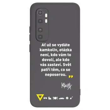 Picasee silikonový černý obal pro Xiaomi Mi Note 10 Lite - Kazma - SVĚT PATŘÍ TĚM, CO SE NEPOSEROU