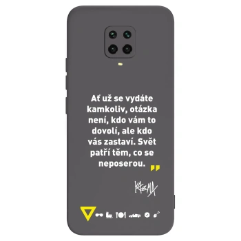 Picasee silikonový černý obal pro Xiaomi Redmi Note 9S - Kazma - SVĚT PATŘÍ TĚM, CO SE NEPOSEROU