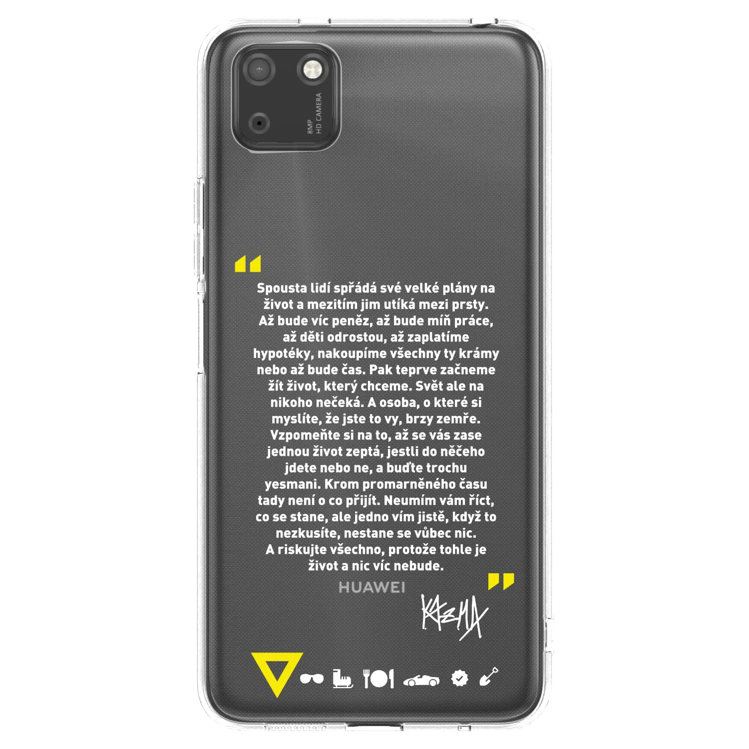Picasee silikonový průhledný obal pro Huawei Y5P - Kazma - BUĎTE TROCHU YESMANI
