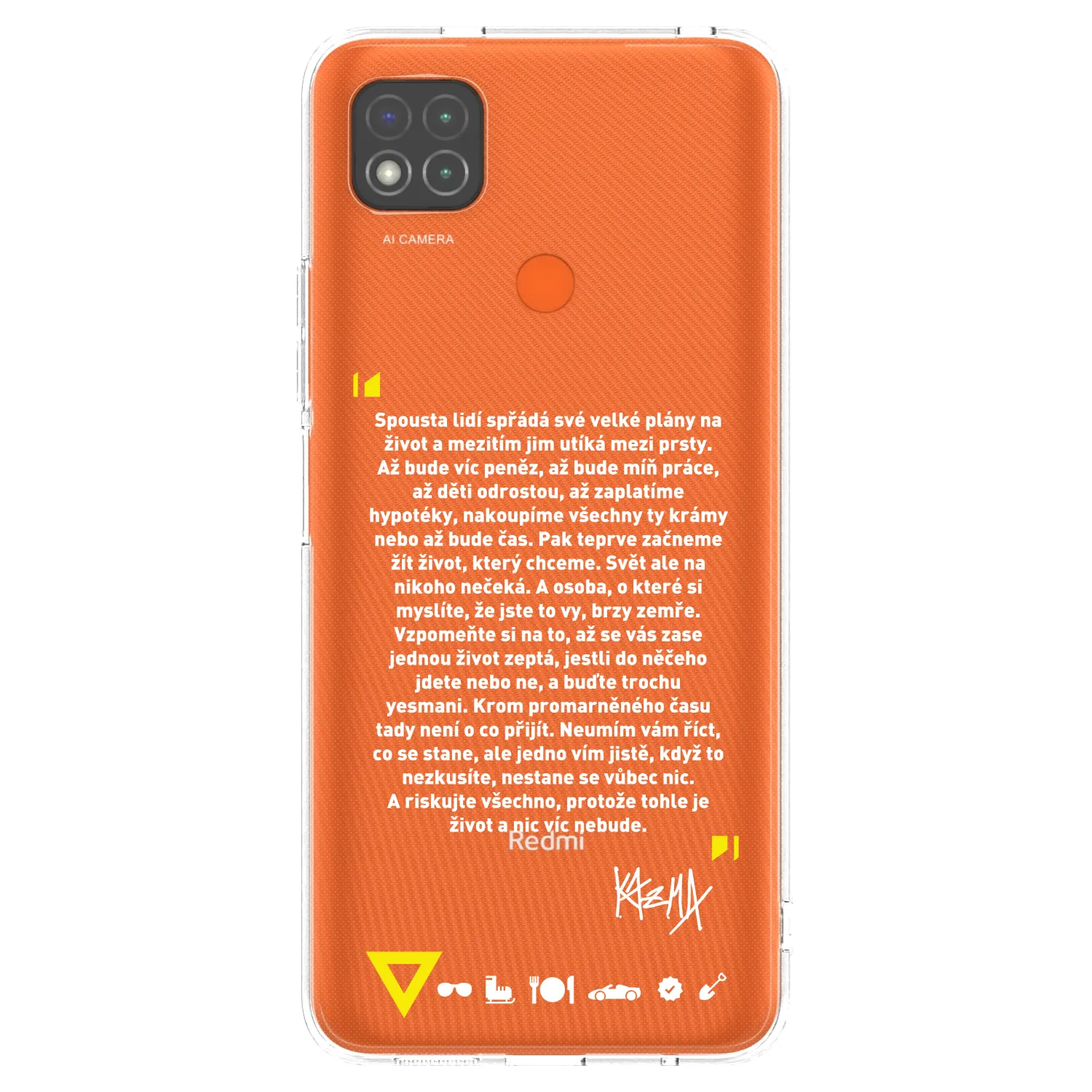 Picasee silikonový průhledný obal pro Xiaomi Redmi 9C - Kazma - BUĎTE TROCHU YESMANI