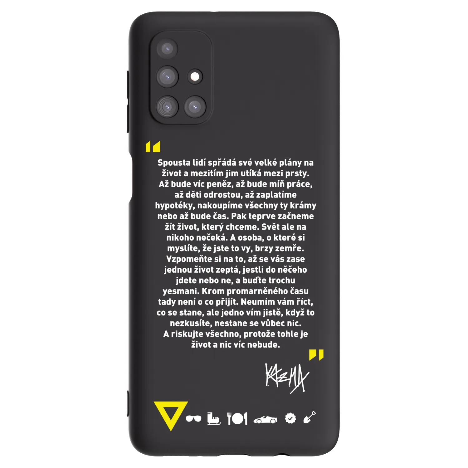 Picasee silikonový černý obal pro Samsung Galaxy M31s - Kazma - BUĎTE TROCHU YESMANI