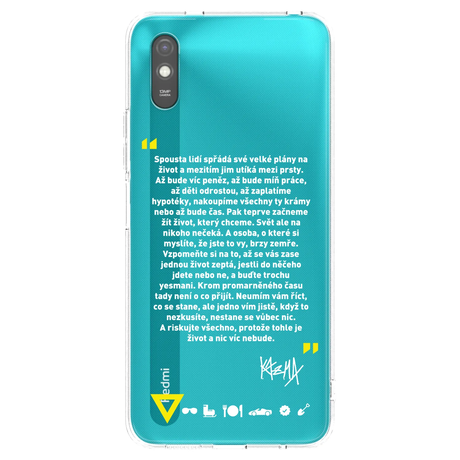Picasee silikonový černý obal pro Xiaomi Redmi 9A - Kazma - BUĎTE TROCHU YESMANI
